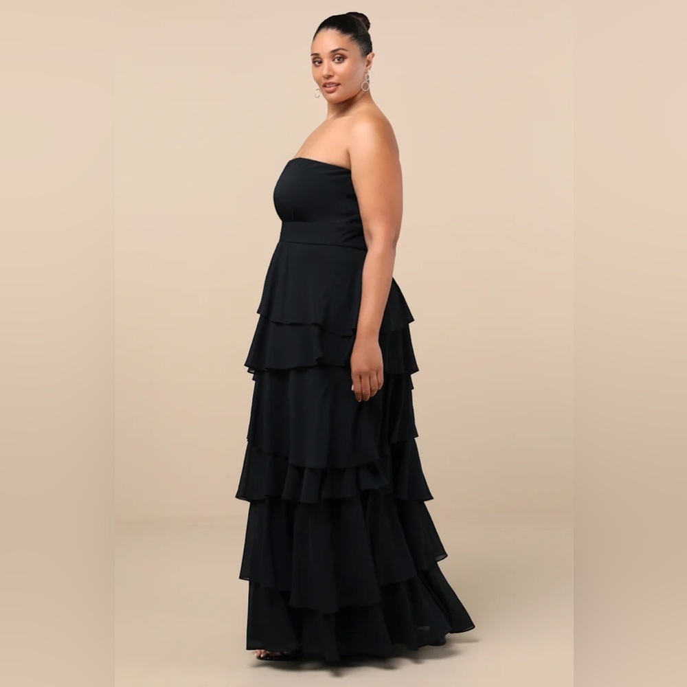 Lulus Gorgeous Essence Black Strapless Tiered Maxi Dress - Picture 7 of 12